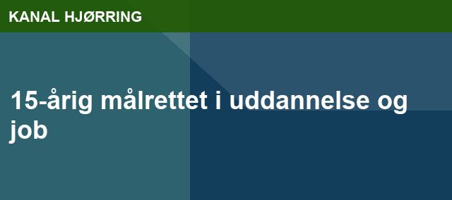15-årig målrettet i uddannelse og job