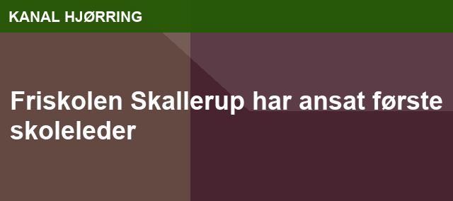 Friskolen Skallerup har ansat første skoleleder
