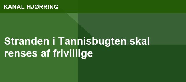 Stranden i Tannisbugten skal renses af frivillige