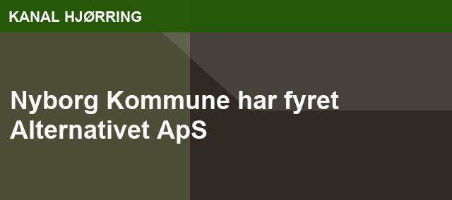 Nyborg Kommune har fyret Alternativet ApS