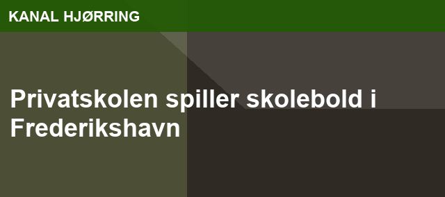 Privatskolen spiller skolebold i Frederikshavn