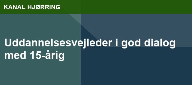 Uddannelsesvejleder i god dialog med 15-årig