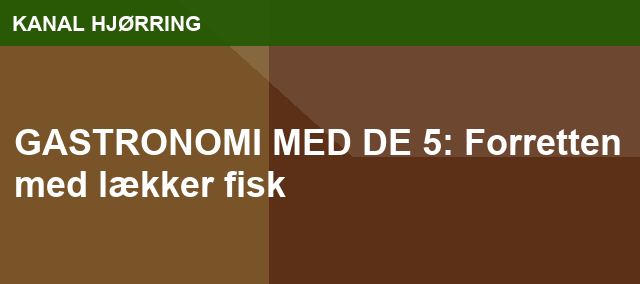 GASTRONOMI MED DE 5: Forretten med lækker fisk