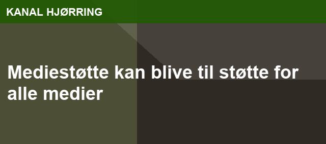 Mediestøtte kan blive til støtte for alle medier