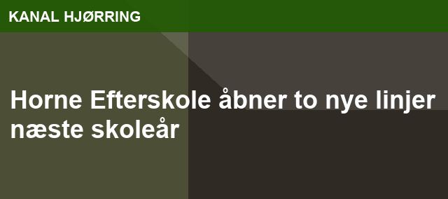 Horne Efterskole åbner to nye linjer næste skoleår