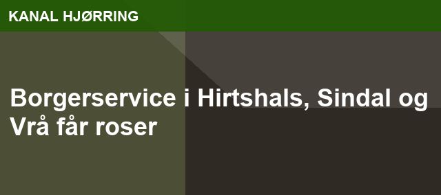 Borgerservice i Hirtshals, Sindal og Vrå får roser