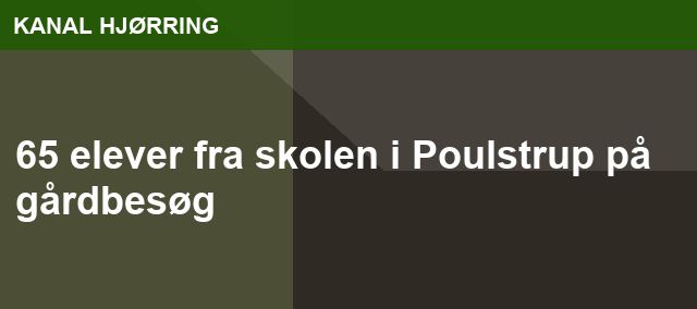 65 elever fra skolen i Poulstrup på gårdbesøg
