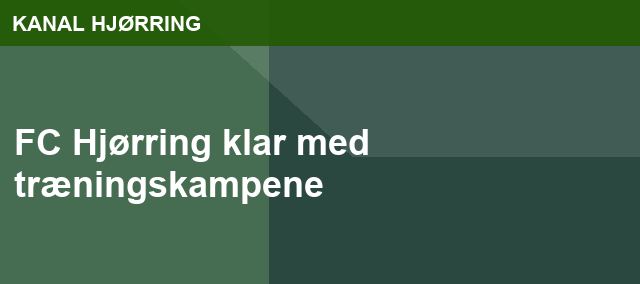 FC Hjørring klar med træningskampene