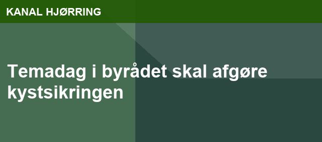 Temadag i byrådet skal afgøre kystsikringen