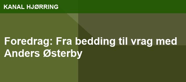 Foredrag: Fra bedding til vrag med Anders Østerby