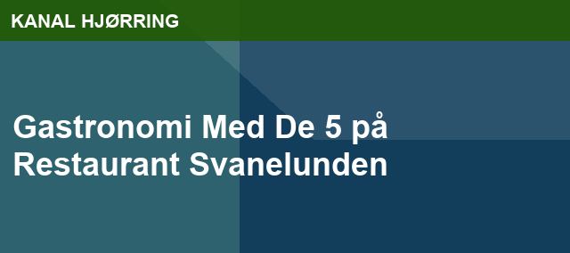 Gastronomi Med De 5 på Restaurant Svanelunden
