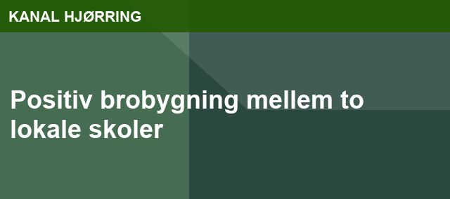 Positiv brobygning mellem to lokale skoler