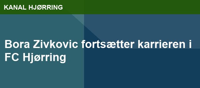 Bora Zivkovic fortsætter karrieren i FC Hjørring