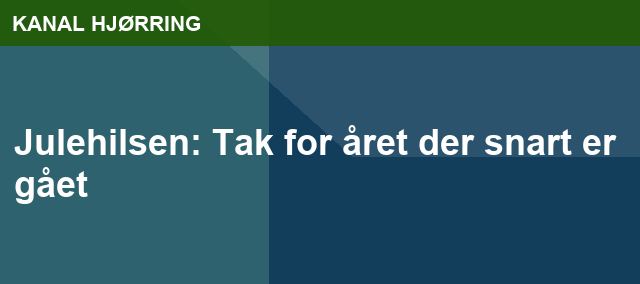 Julehilsen: Tak for året der snart er gået