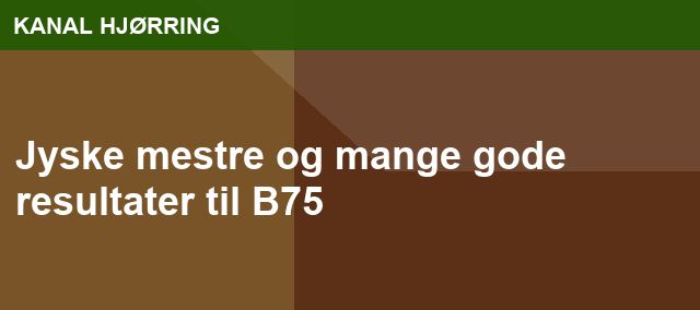 Jyske mestre og mange gode resultater til B75