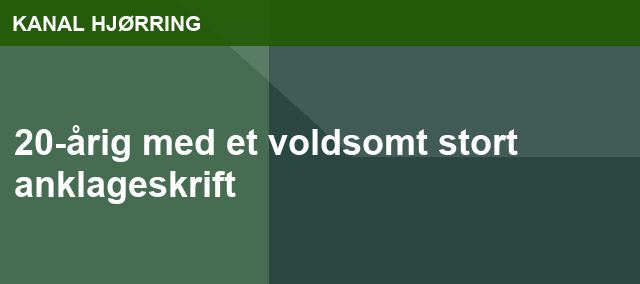 20-årig med et voldsomt stort anklageskrift