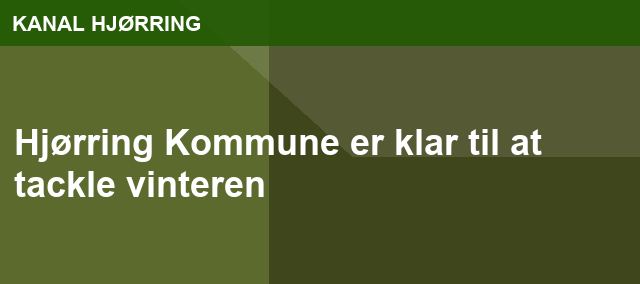 Hjørring Kommune er klar til at tackle vinteren