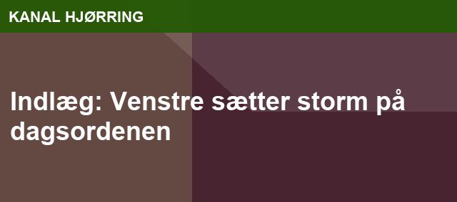 Indlæg: Venstre sætter storm på dagsordenen
