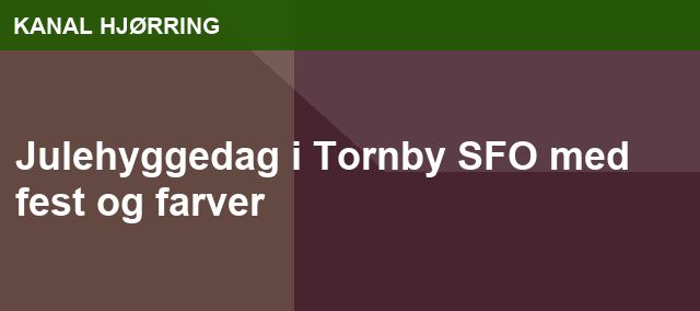 Julehyggedag i Tornby SFO med fest og farver