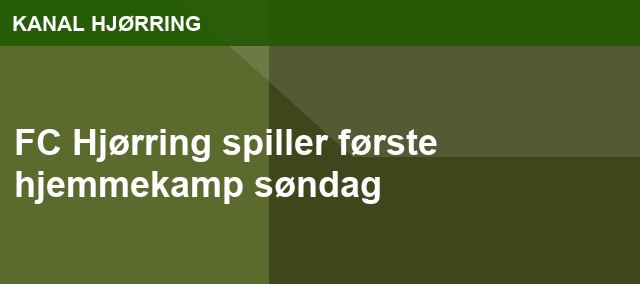 FC Hjørring spiller første hjemmekamp søndag