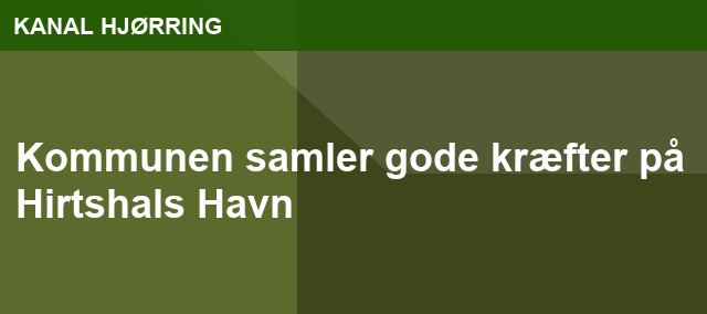 Kommunen samler gode kræfter på Hirtshals Havn