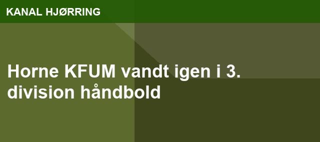 Horne KFUM vandt igen i 3. division håndbold