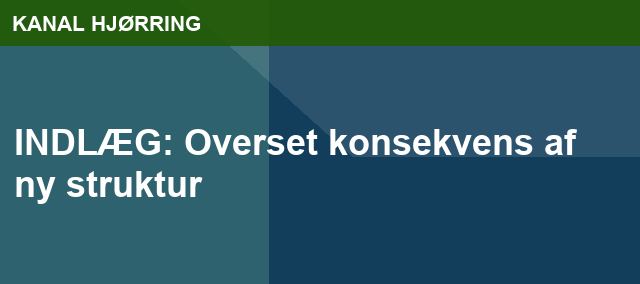 INDLÆG: Overset konsekvens af ny struktur