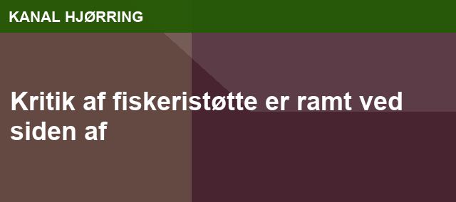Kritik af fiskeristøtte er ramt ved siden af