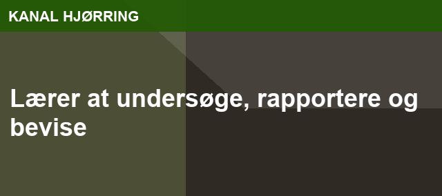 Lærer at undersøge, rapportere og bevise