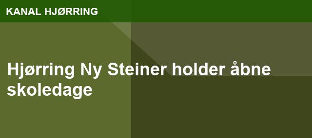 Hjørring Ny Steiner holder åbne skoledage